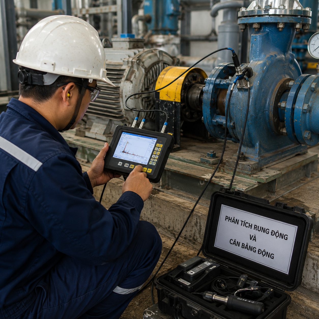 Cân bằng động rotor bơm công nghiệp